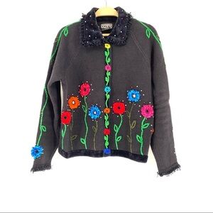 Berek 2 Women's Floral Embellished Sweater Small